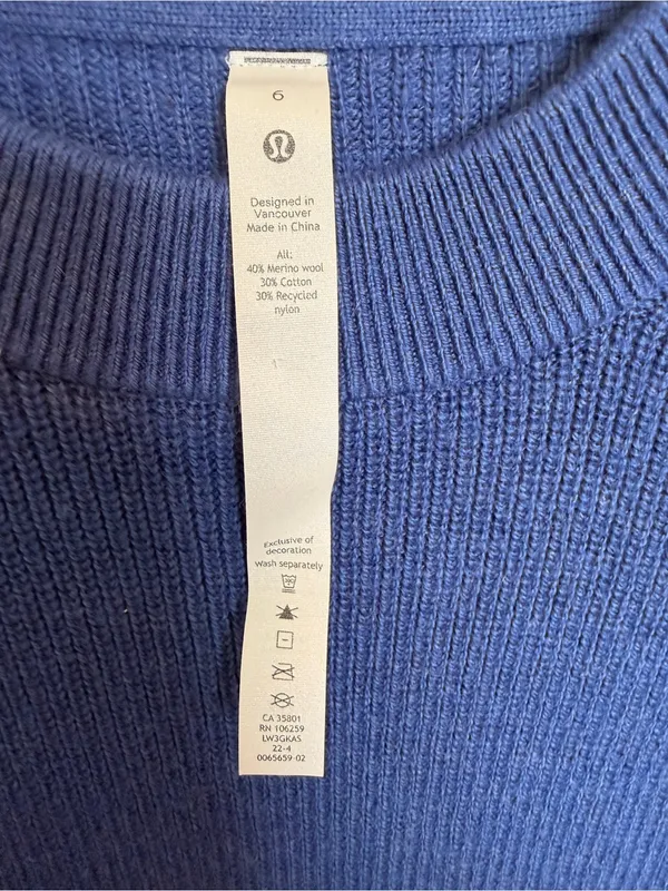 Lululemon Merino Wool-Blend Ribbed Crewneck Sweater Size 6 - Image 5