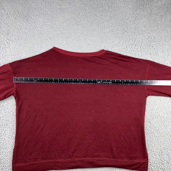 Varsity Stripe Oversized‎ Sweatshirt Women 2XL Maroon Preppy Retro Relaxed Fit - Image 8