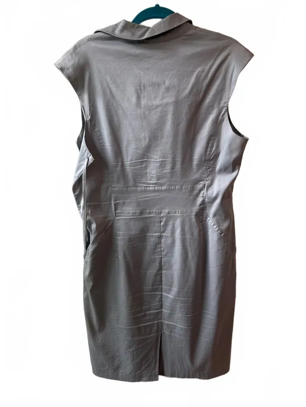 Ann Taylor Women's Gray Collared Sheath Dress Size 14 - Image 3