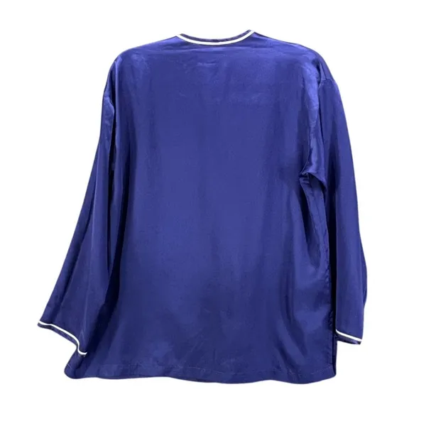 Victorias Secret PJ‎ Top XS Satin Button Down Pajama Sleep Shirt Sateen - Image 2