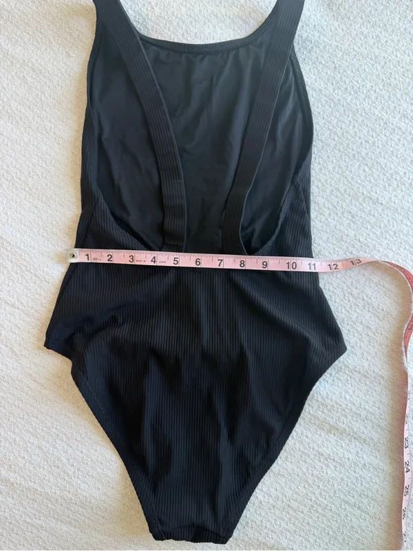 Andie The Montauk Ribbed One Piece Swimsuit Black Medium - Image 11