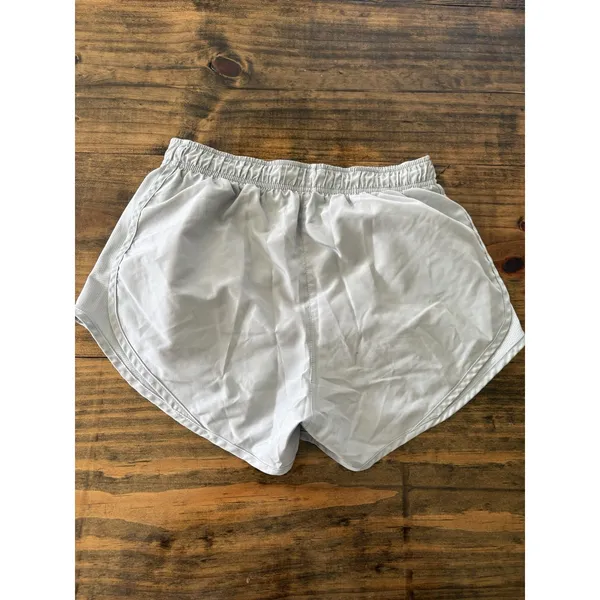 Nike Dri-Fit Lined Athletic Shorts Womens SMALL Stretchy Drawstring Grey - Image 4