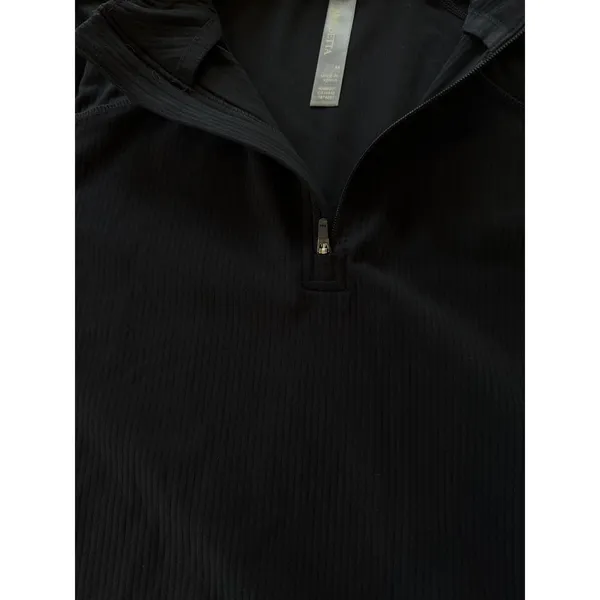 Mondetta 1/4 Zip Active Ribbed Top Black Women's Size M Activewear - Image 5