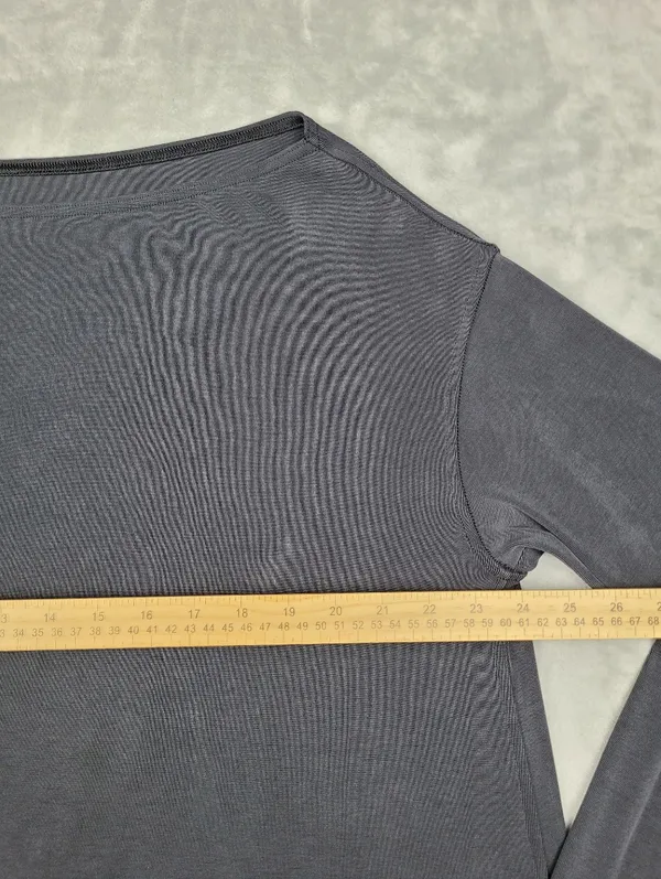 Lululemon Drapey Softstreme Off-The-Shoulder Long-Sleeve Shirt Black Size M - Image 4