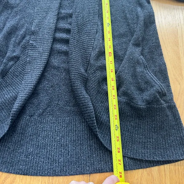 Barefoot Dreams‎ Medium Cardigan Dark Gray Open Front Pockets Long Sleeve - Image 8