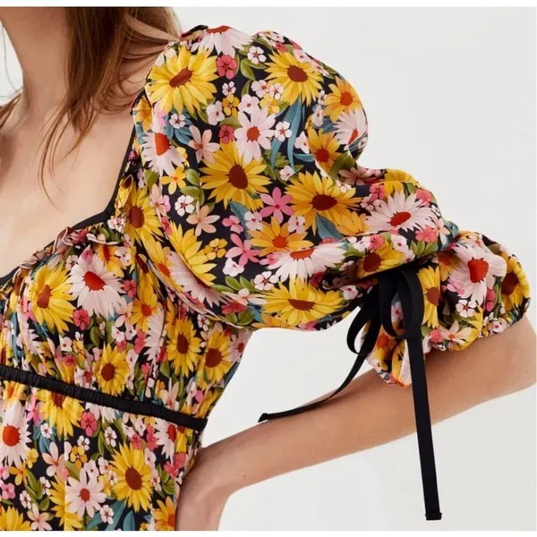 New For Love & Lemons Sylvia Puff Sleeve Mini Dress Size S - Image 6