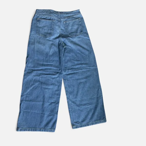 GAP UltraSoft Baggy Jeans Womens 27 4R Mid Rise Wide Leg Blue Denim NWT - Image 2