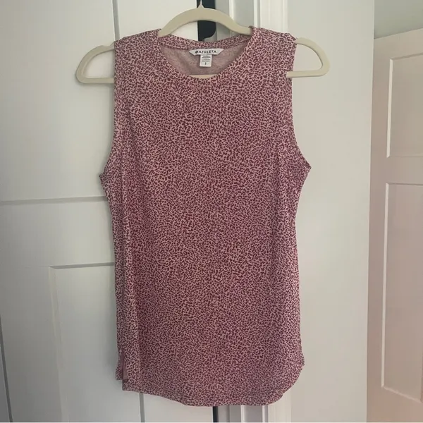 Athleta Breezy Camisole Tank Pink Cheetah‎ sleeveless Workout top - Image 3