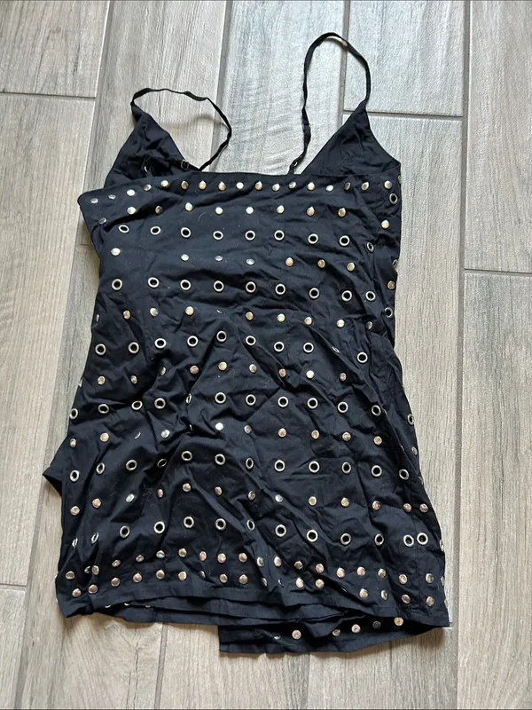 Lovers + Friends Black Eyelet Wrap Mini Dress - Image 4