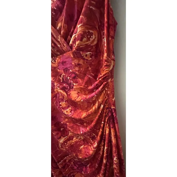 Ralph Lauren Floral Ruched Stretch Dress Sz 2 Preppy Classic Bright Sunny Career - Image 3