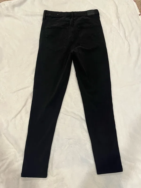 American Eagle Super Hi-Rise Jegging - Black Distressed -Size 6 - Image 2