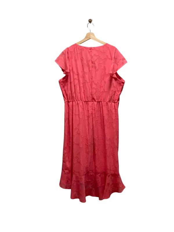 Lane Bryant Midi Faux Wrap Dress Coral Size 18 Summer Wedding Special Occasion - Image 13