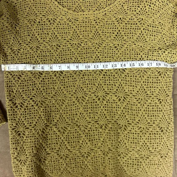 Forenza Vintage whimsical crochet knit green fairy top size M - Image 6