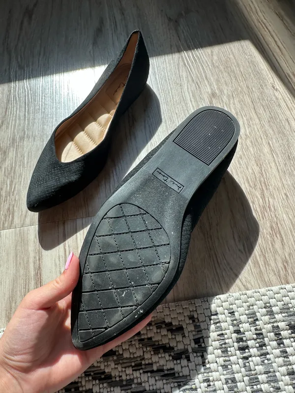 Business Casual Flats Texture Pattern Black Size 8.5 - Image 2
