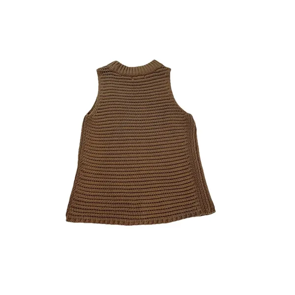 Express X Negrin Mirsalehi Sweater Vest Size Small Brown Crochet Chunky Knit - Image 3