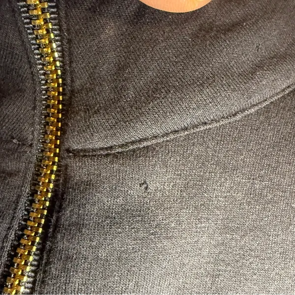 LILLY PULITZER | Skipper Popover Pullover 1/2 Zip Sweater Black Gold‎ Crochet XS - Image 6