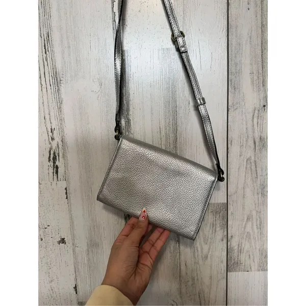 A New Day Women's Flap-Close Wallet |Purse with Cross-body Strap Silver New - Image 6