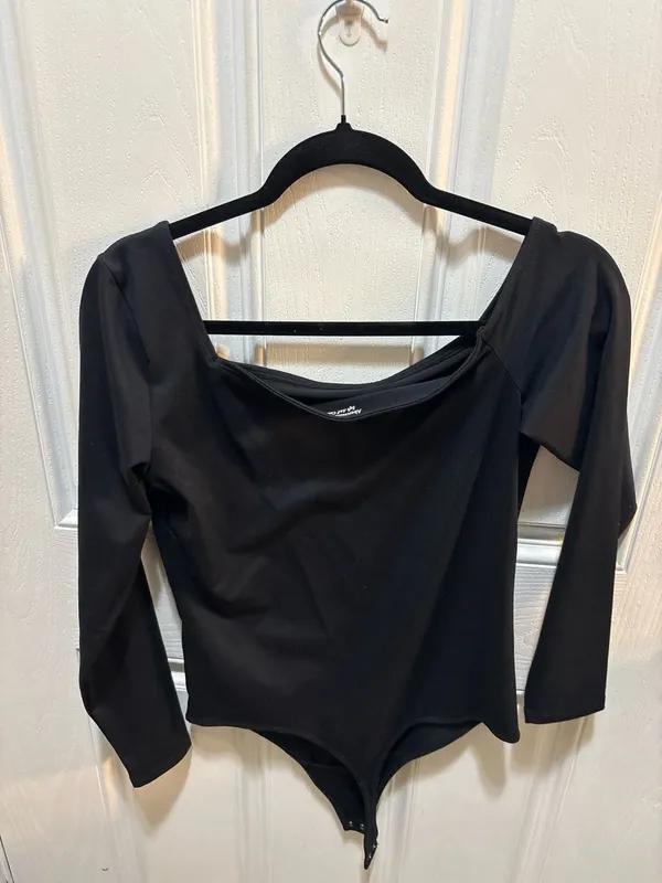 Abercrombie & Fitch Soft A&F Collection Long Sleeve Bodysuit Black Size L - Image 6