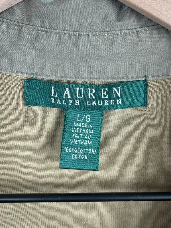 Vintage Lauren Ralph Lauren Collared Henley Knit Top Size Large Cotton Preppy - Image 5