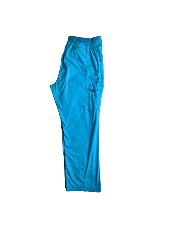 Beyond Scrubs XLG Teal Blue Cargo Scrub Pants Stretch Medical Uniform - Image 11