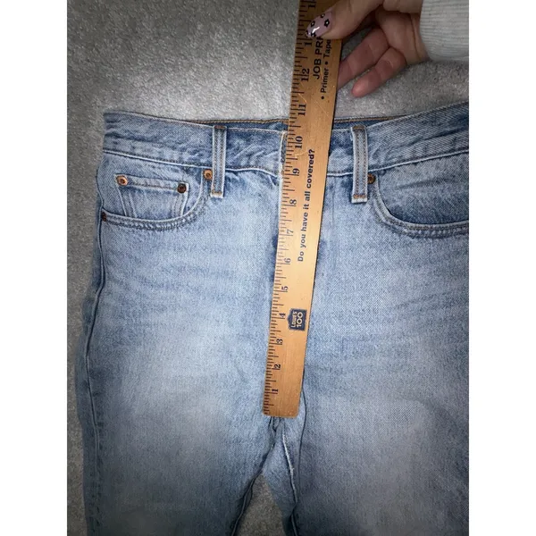 levis premium wedgie denim jeans button fly raw hem size 26 - Image 10