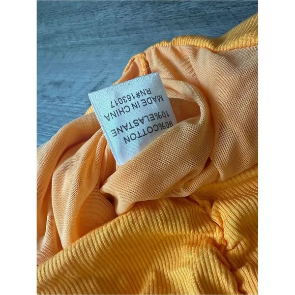 Princess Polly Reece Mini Dress NEW Orange Ribbed Ruched Bodycon - Image 11