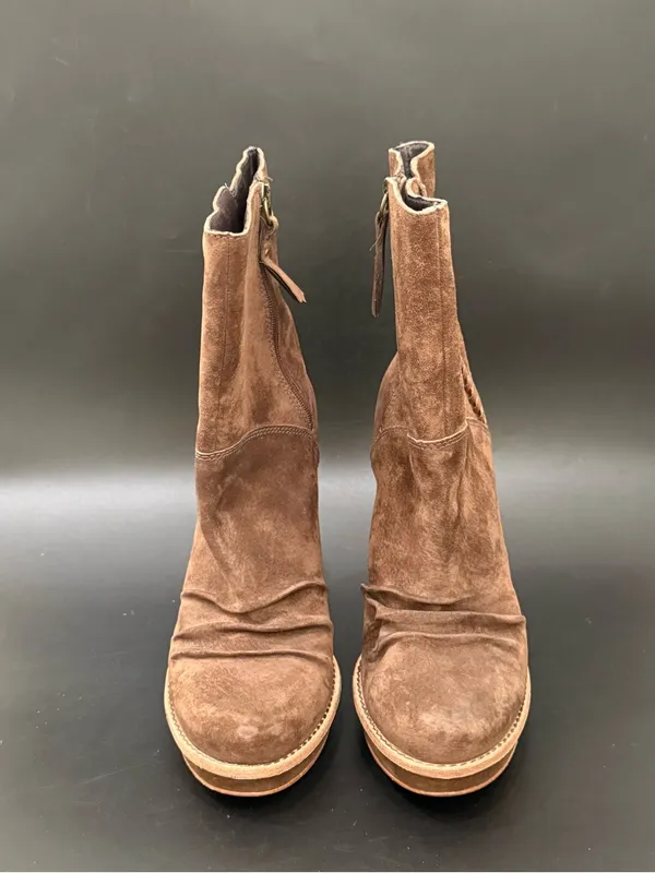 UGG Australia Brown Suede Bianka Heeled Booties 8 - Image 2