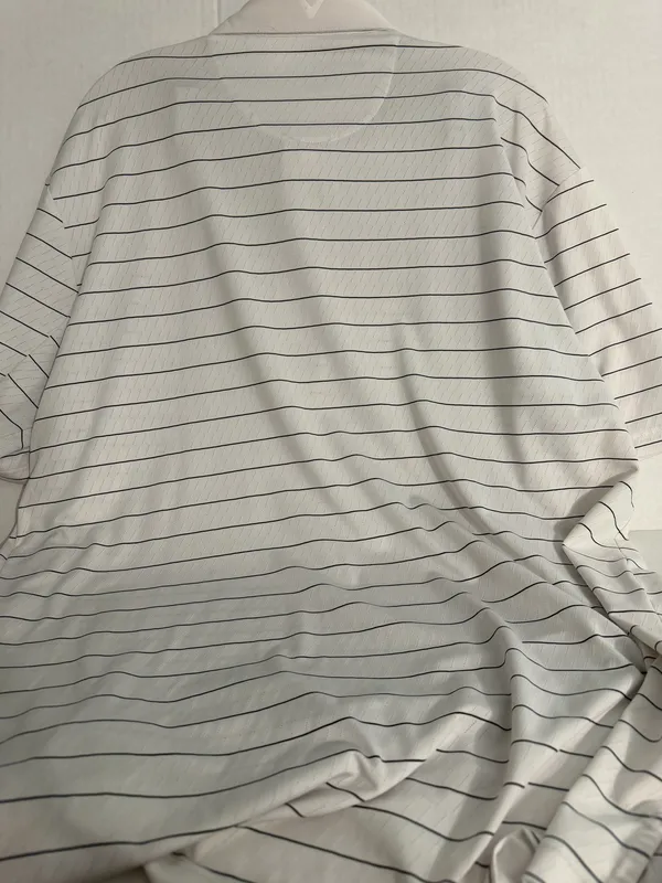 Callaway Opti Dri White Polo with Navy Pinstripes - Image 4