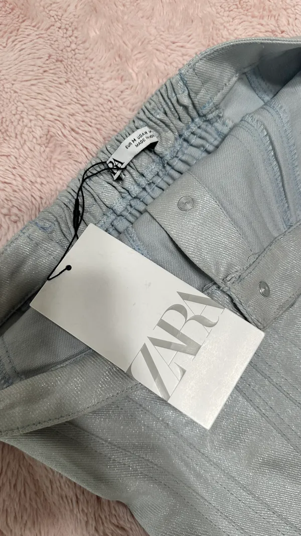 ZARA Jean Strapless Shirt - Image 4