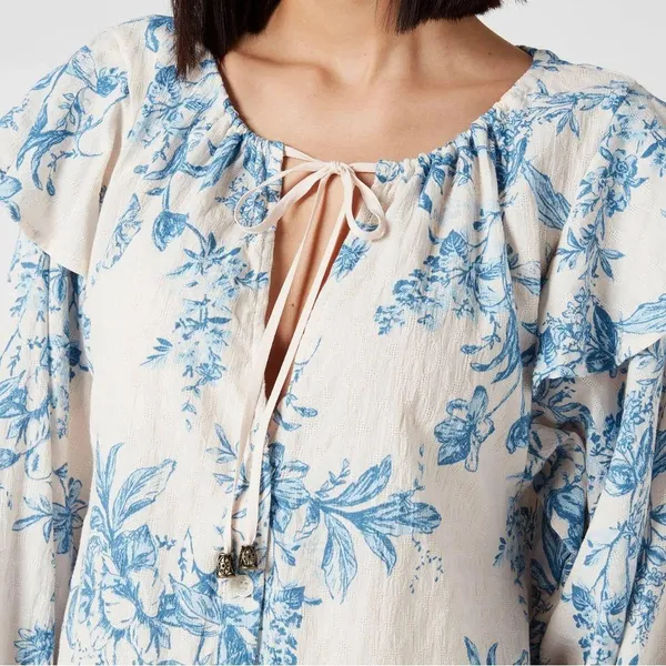Sunbaked Swing Dress in Light Pink & Blue - Image 4