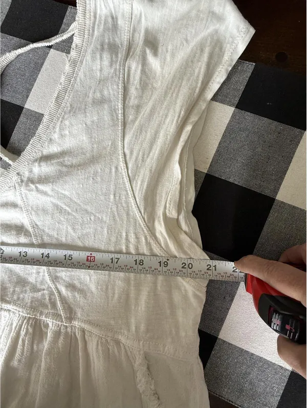 Daily Practice White Eyelet Hem Cross-Back Short Sleeve Dress - Image 11