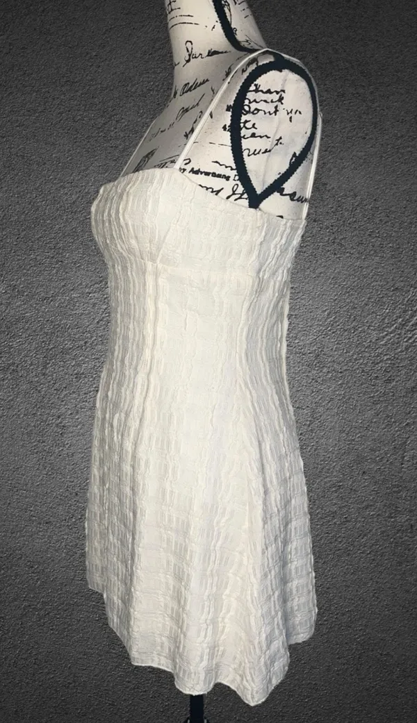 NEW Princess Polly Melrose Nights Mini Dress Womens 6 Cream Textured Sexy Classy Cocktail Party - Image 11