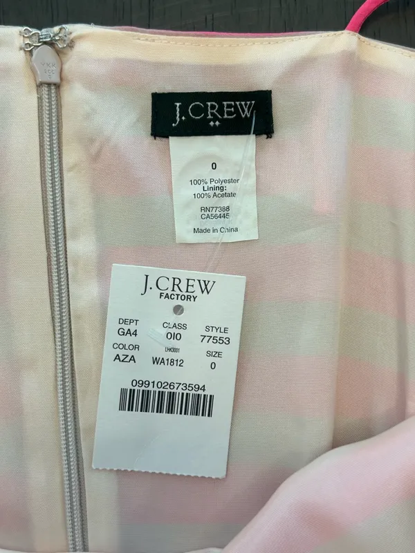 J.Crew pink beige horizontal striped Y2K preppy Barbiecore Ivy League NWT size 0 - Image 11