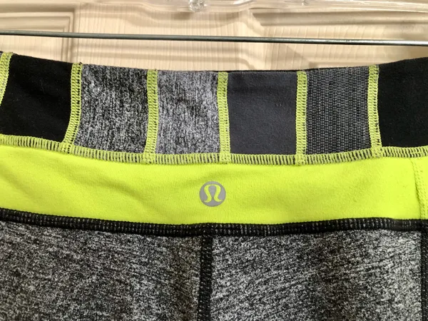 Lululemon Groove Pants, Size 4, Heathered Gray And Yellow - Image 5