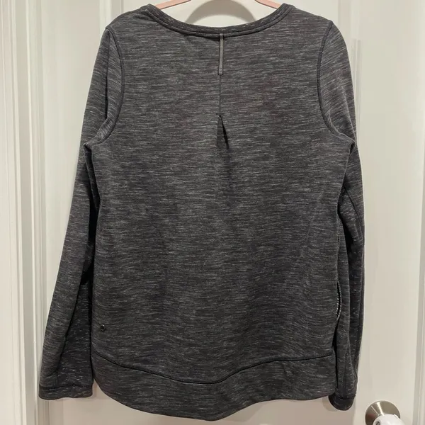 Lululemon Exhalation Pullover II in Heather Marled Black Size 12 - Image 5