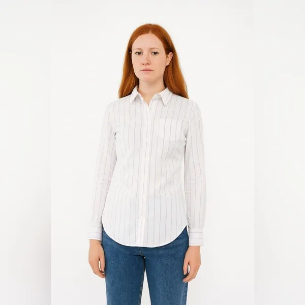Tommy Hilfiger Pink Striped Button Down Blouse - Image 10