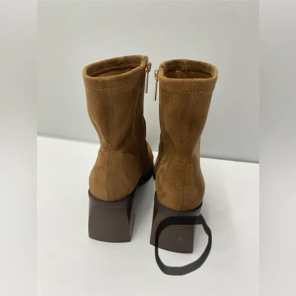 Anne Klein Astrid Brown Faux Leather Heeled Ankle Booties Size 8.5 - Image 7