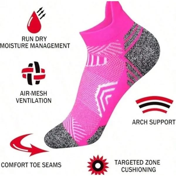 Quality Unisex Athletic Tab Socks 5 Pairs Low Cut Colorful Casual One Size NEW - Image 5