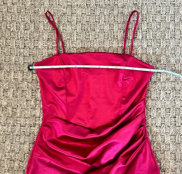Windsor Red Satin Mini Dress Size Medium - Image 8