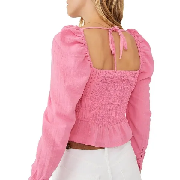 Barbiecore Pink Chloe Cotton Blouse - Image 8