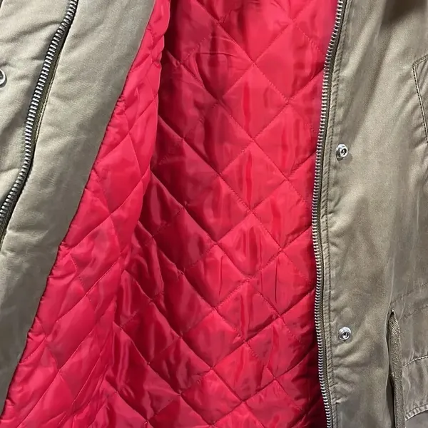 Top shop tan hooded full zip cargo coat - Image 4