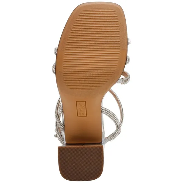 Wild Pair Womens Vinii Strappy Sandals 10020644600 Silver Bling Gray 6M - Image 11