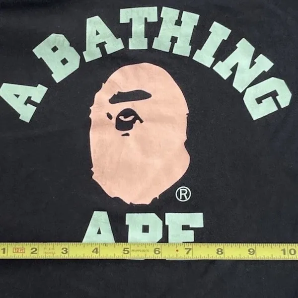 Vintage A Bathing Ape BAPE Logo Pink Green T-Shirt Women’s Size Small - Image 4