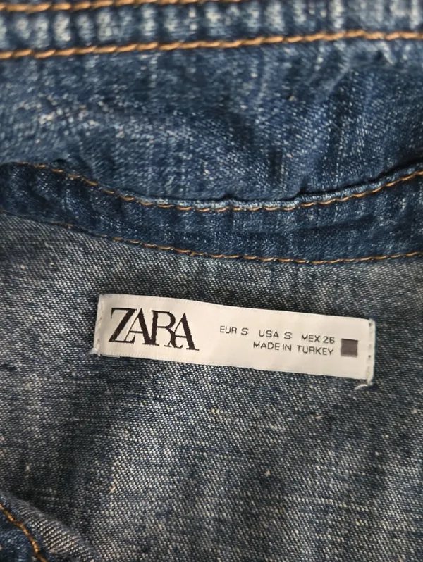 Zara Indigo Denim Button Down Shacket Size S - Image 7