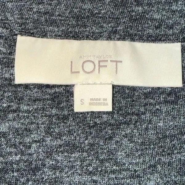 Ann Taylor LOFT Women's Gray Heathered Button-Down Shirt Dress-S - Image 3