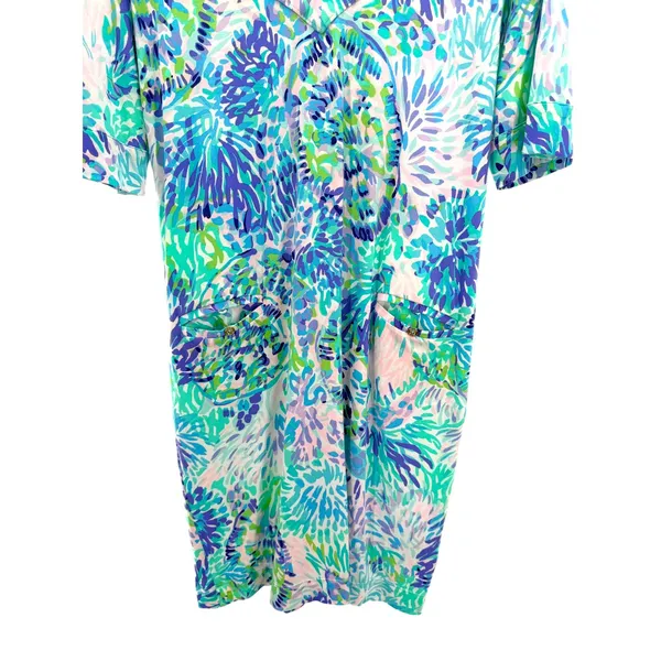Lilly Pulitzer UPF 50+ Quincey Shell‎ Of A Party Polo Tennis Dress M Preppy - Image 2
