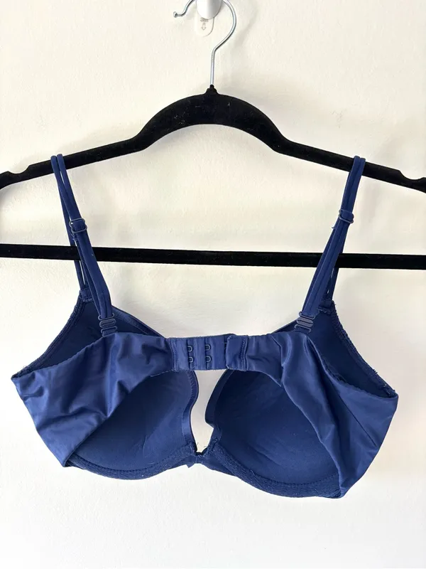 Victoria’s Secret Blue Lace Satin Very Sexy Push Up Bra Adjustable Straps 32D - Image 6
