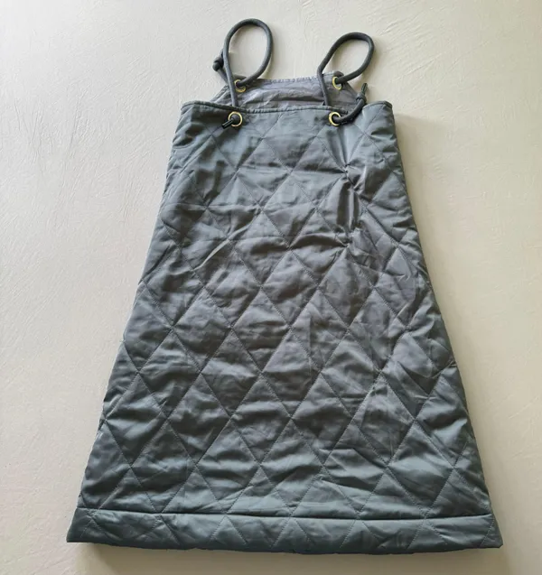 Quilted Puffer Overall Dress Gray - Image 2