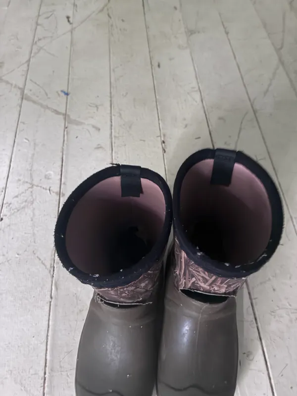 Women’s Brown Green Bogs Rubber Clog-Style Waterproof Boots Camouflage Shaft Footwear Tall Camo Work Boots - Image 3
