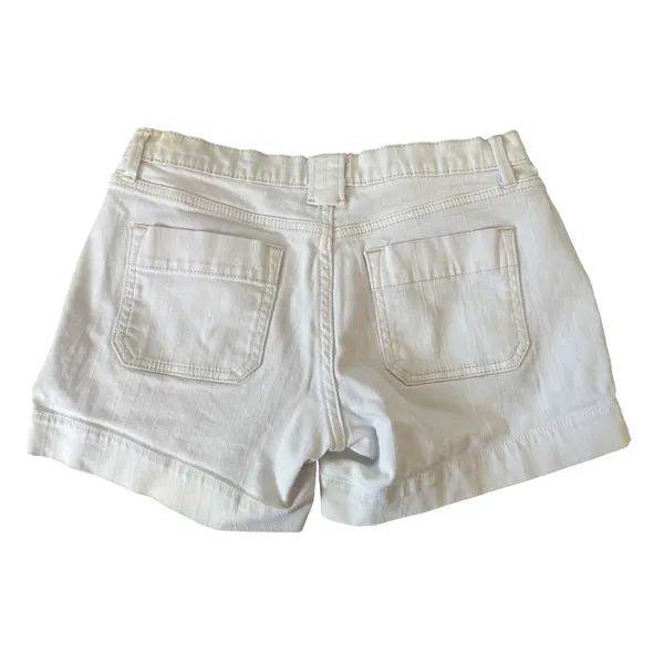 Y2K Old‎ Navy White Denim Shorts Mid Rise Stretch Cotton 4 Summer Beach Casual - Image 2